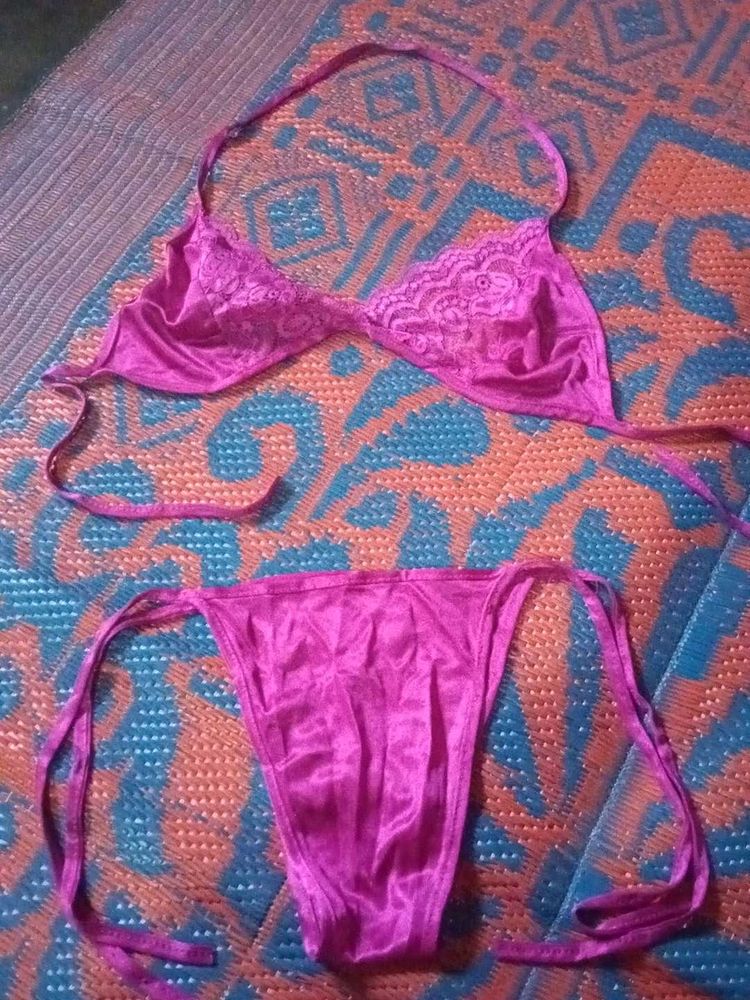 Lacy Pink Bikini Set