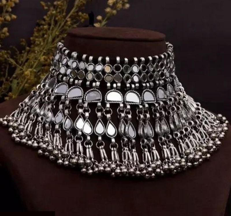 Exquisite Mirror Work Choker Necklace