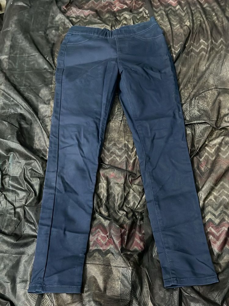 Navy Blue Slim Fit Pants