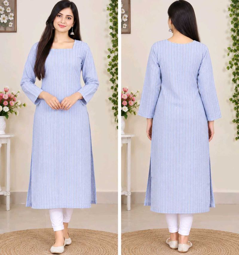 Classic Blue Striped Kurti