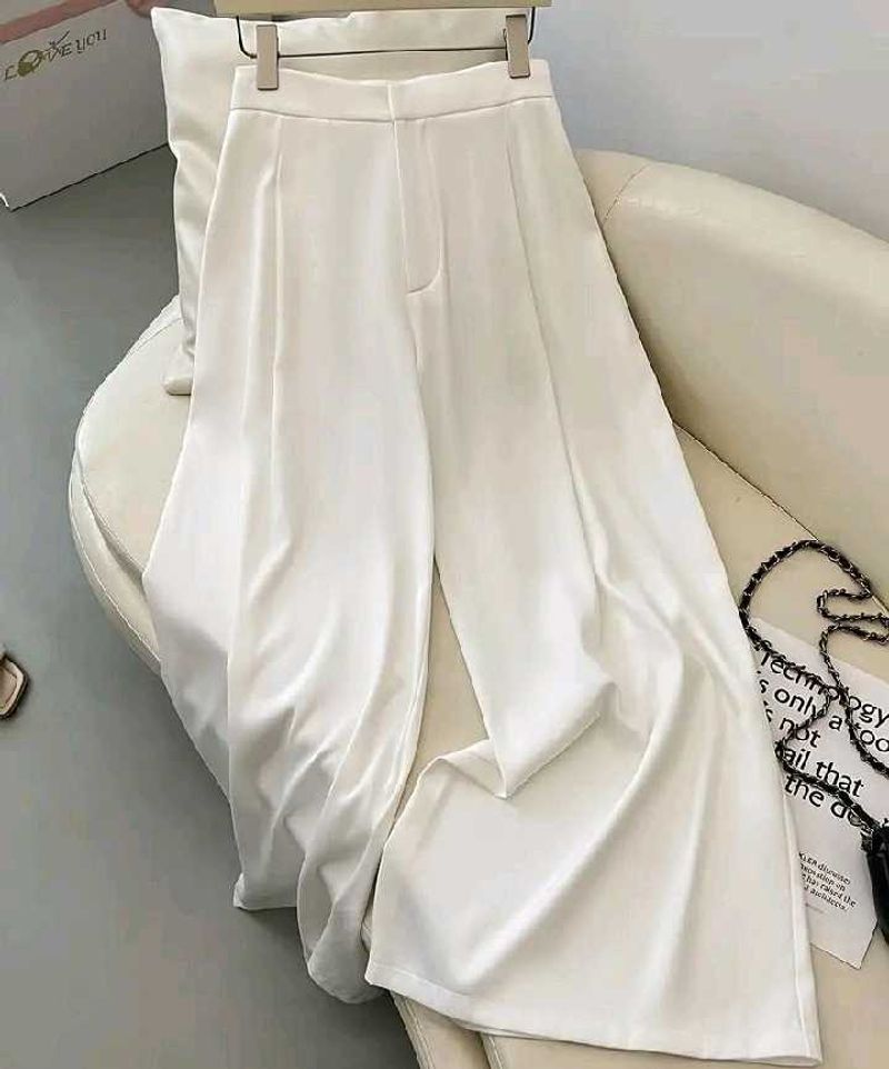 Elegant White Wide-Leg Pants