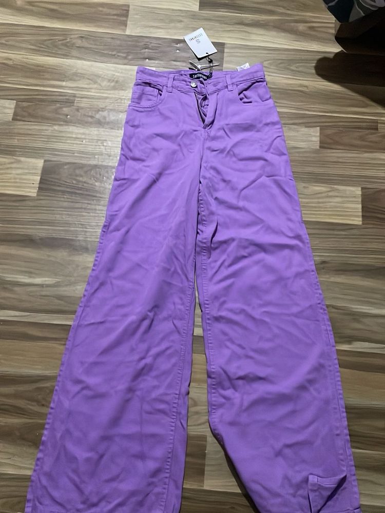 Purple Wide Leg Pants