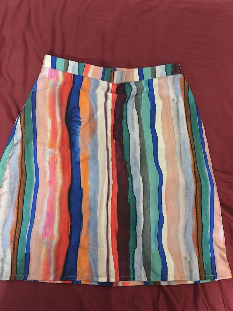 Colorful Striped A-Line Skirt