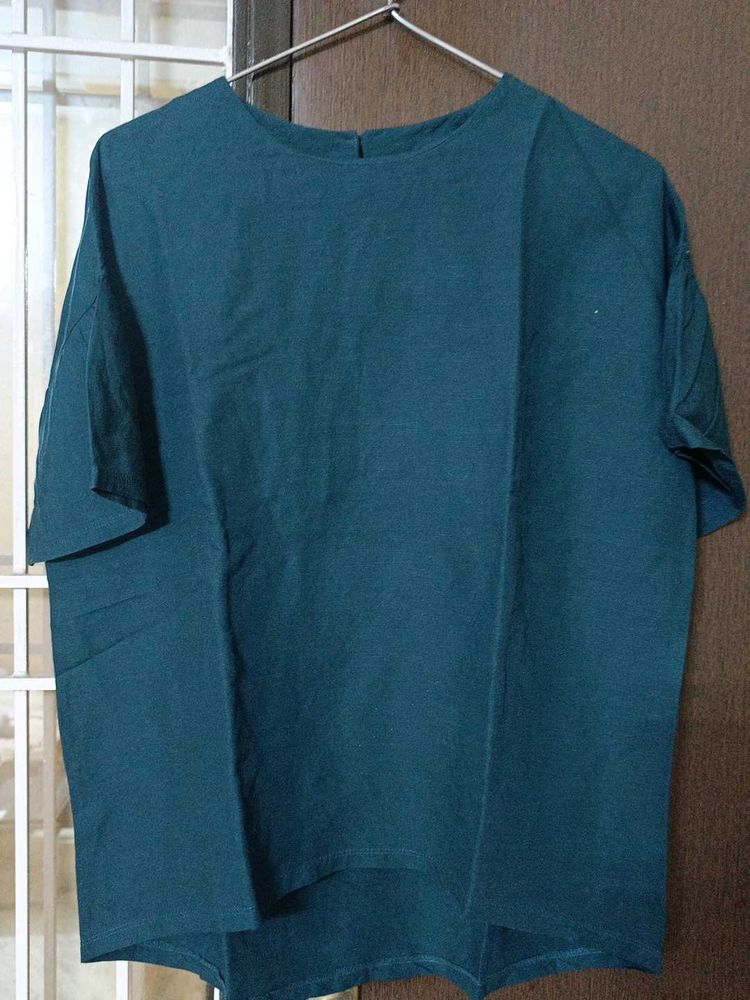 Teal green Relaxed Fit Top