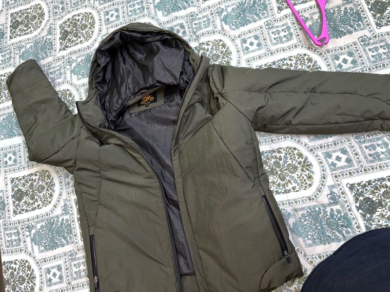 Heavy Winter Olive Puffer Jacket