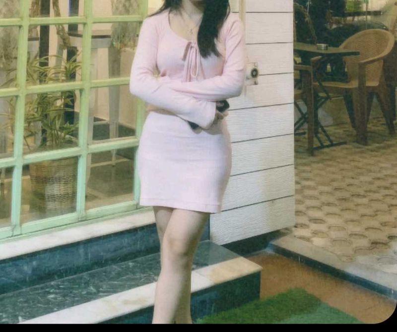 Aesthetic pink mini dress