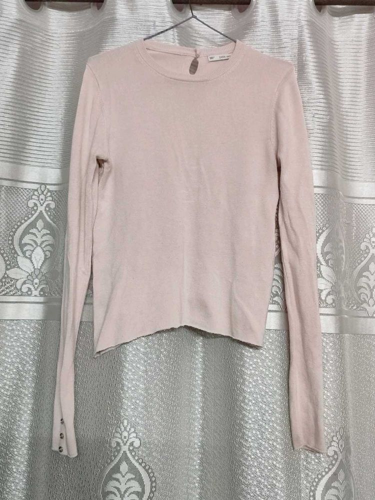 Chic Pink Long-Sleeve Top