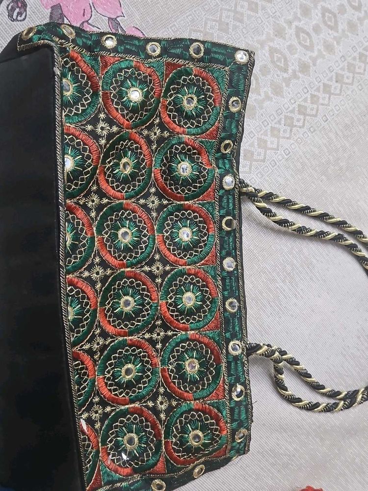 Embroidered Jaipur mirror work Bag