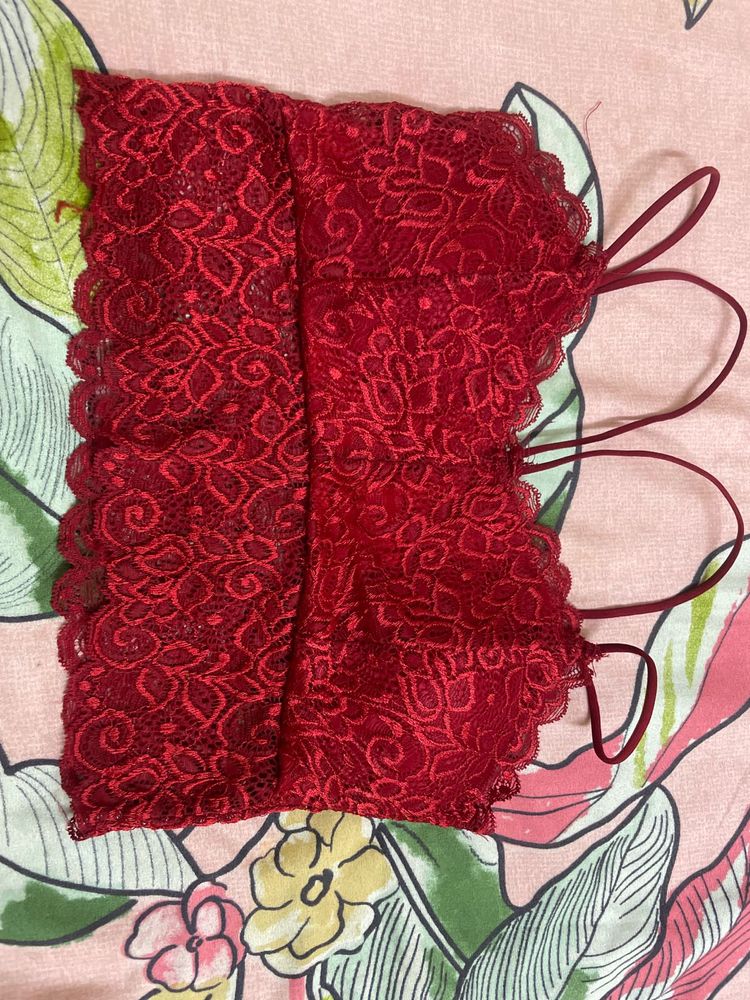 Red Lace Bralette - Stylish &amp; Comfortable
