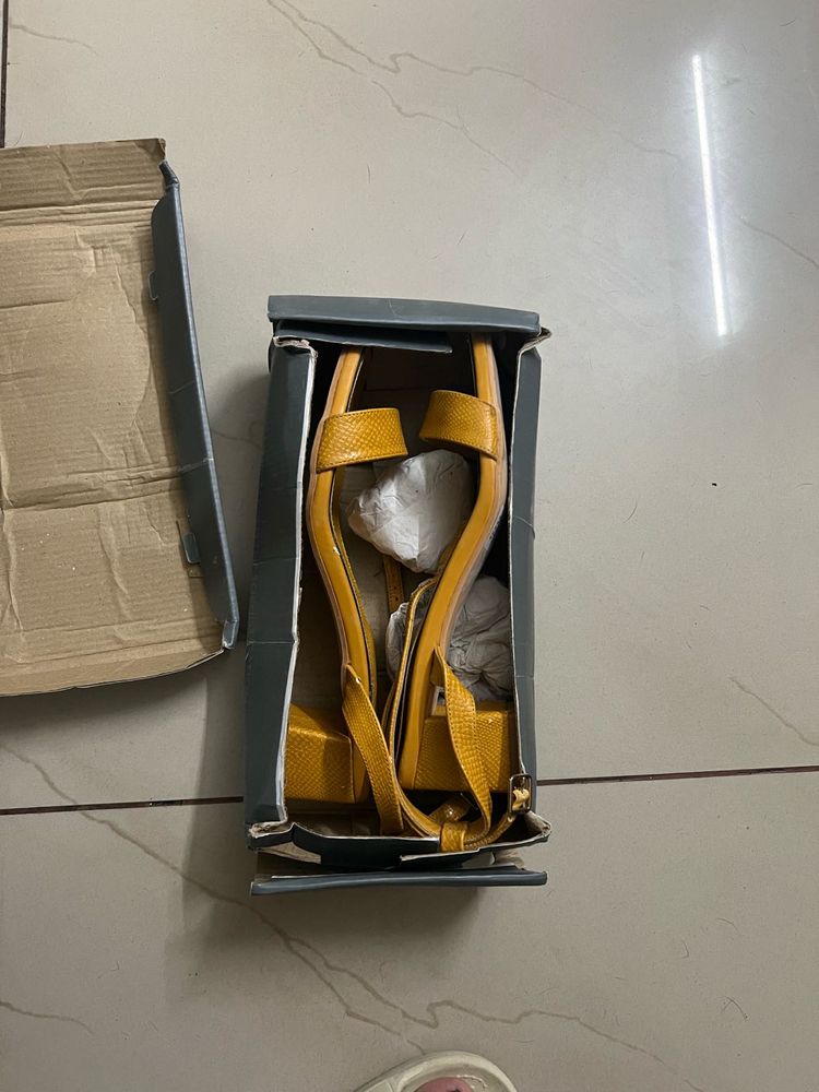 Corsica Yellow Block Heel