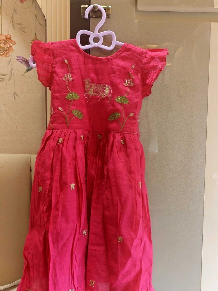 Beautiful Pink Embroidered Dress