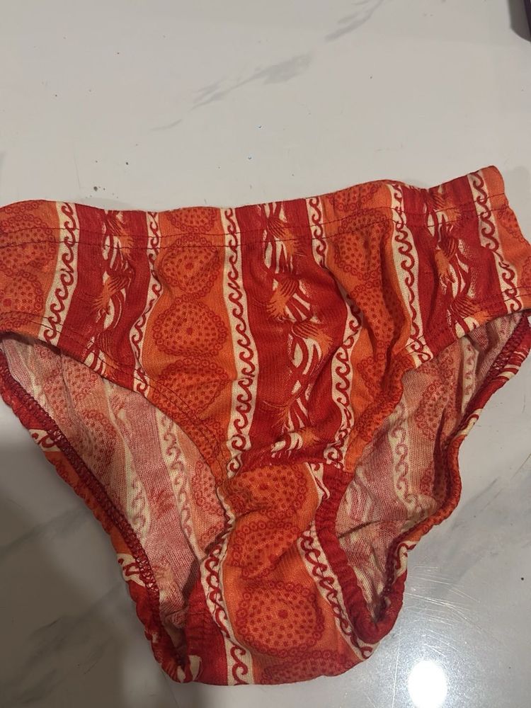 Vibrant Orange Printed Panty