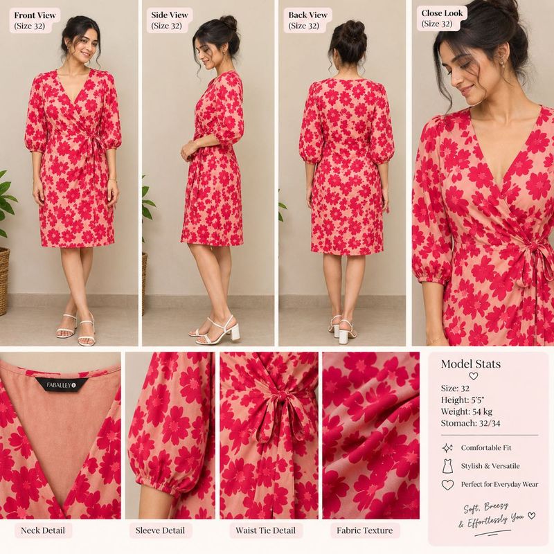 Chic Floral Wrap Dress