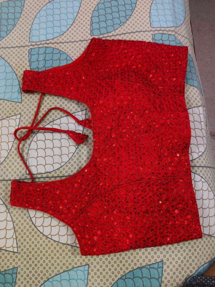 Sparkling Red Sequin Blouse