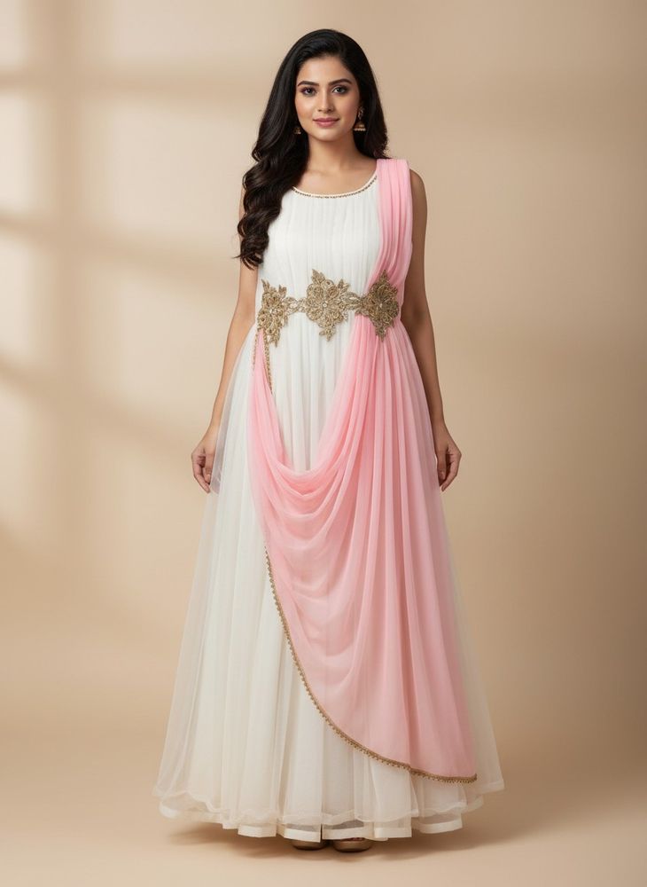 Girls Pink and White Dress
