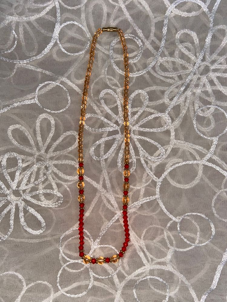 Red And peach pearl mala❤️