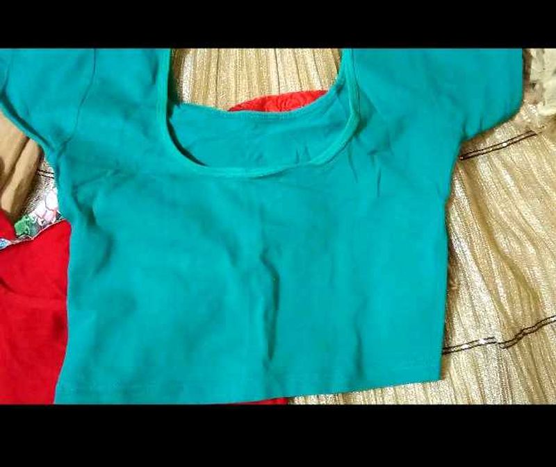 Teal Square Neck Blouse