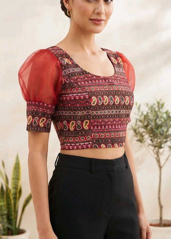 Red Printed Blouse