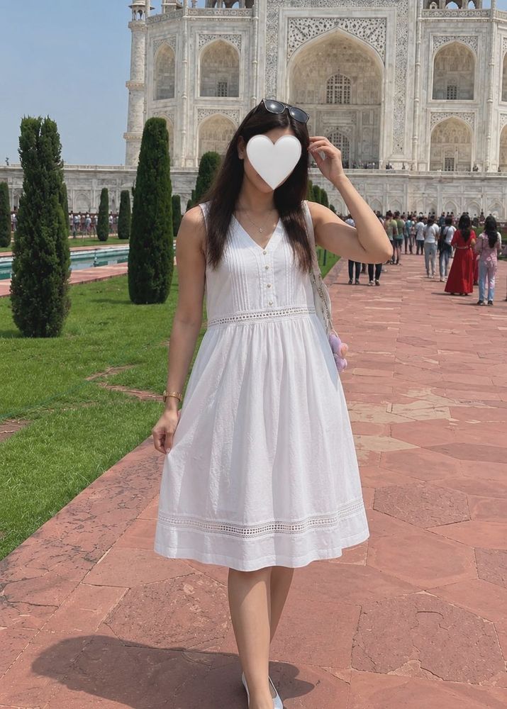 White Cotton Midi Dress
