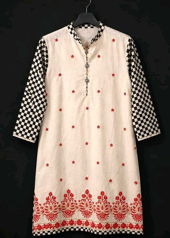 pure cotton Women's Embroidered Straight Kurta
