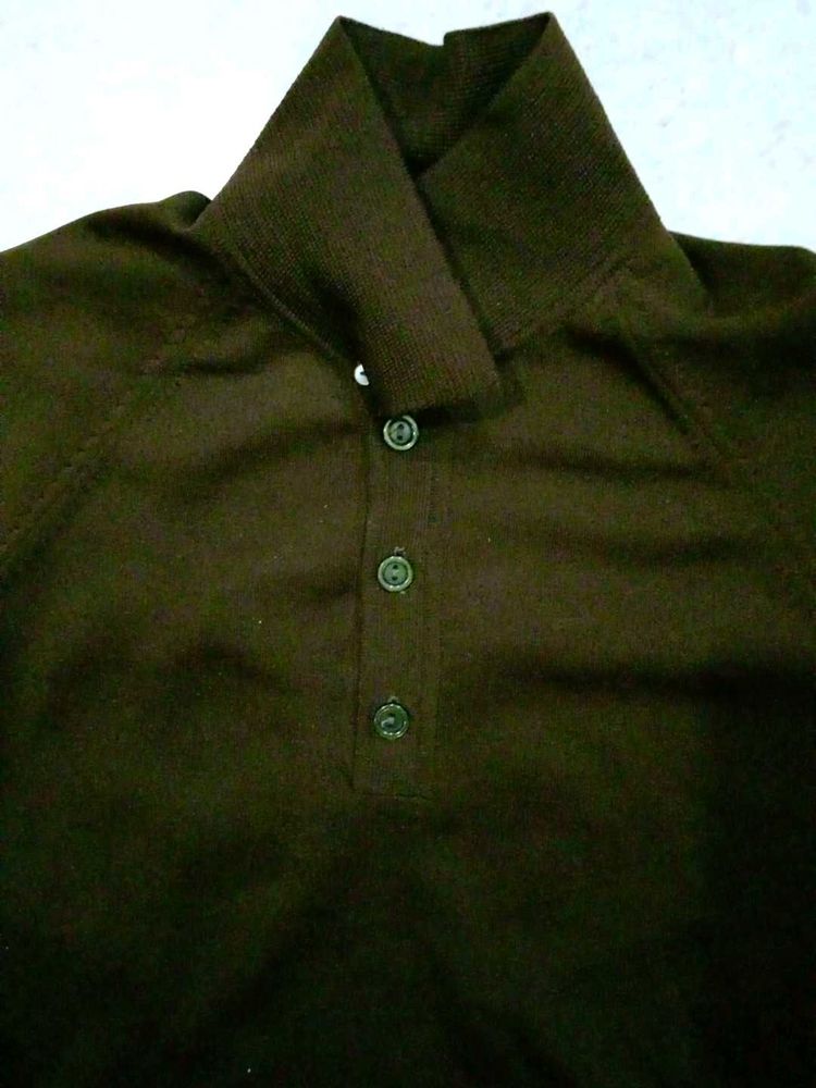women's Dark Brown crop Shirt