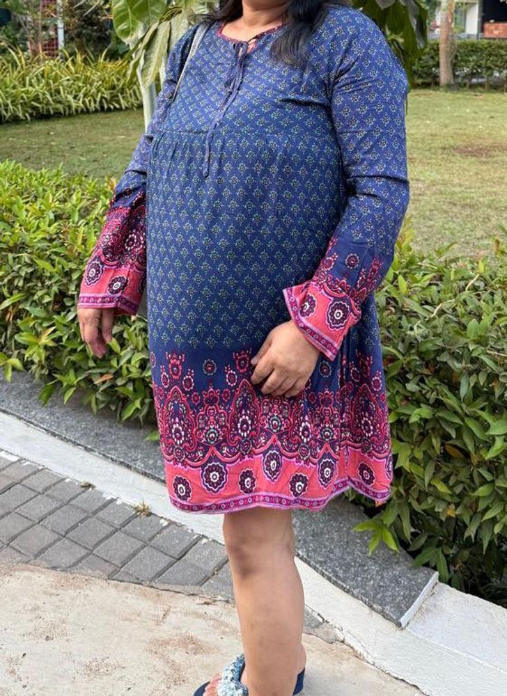 printed long sleeve dress Zara