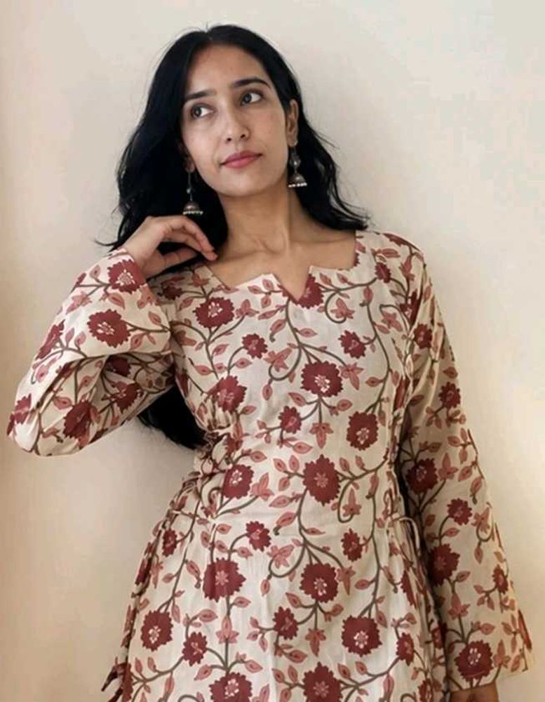Elegant Floral Print Kurta