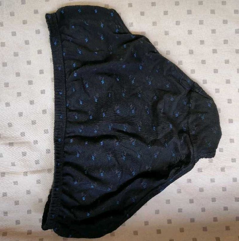 used Black Briefs with Blue Print