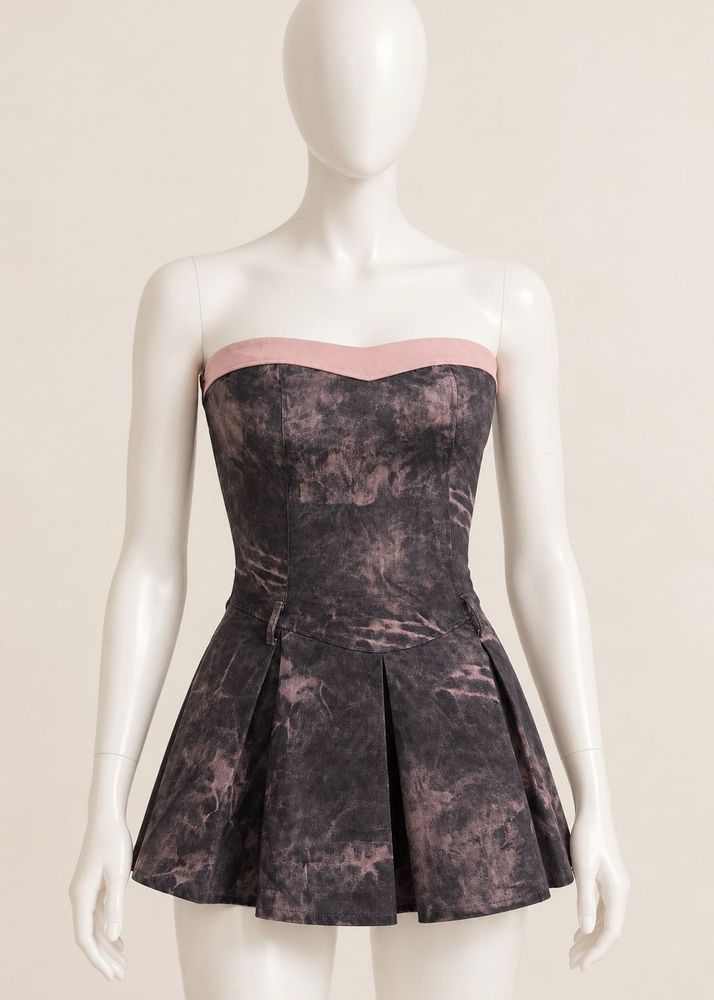 Strapless Pleated Mini Dress