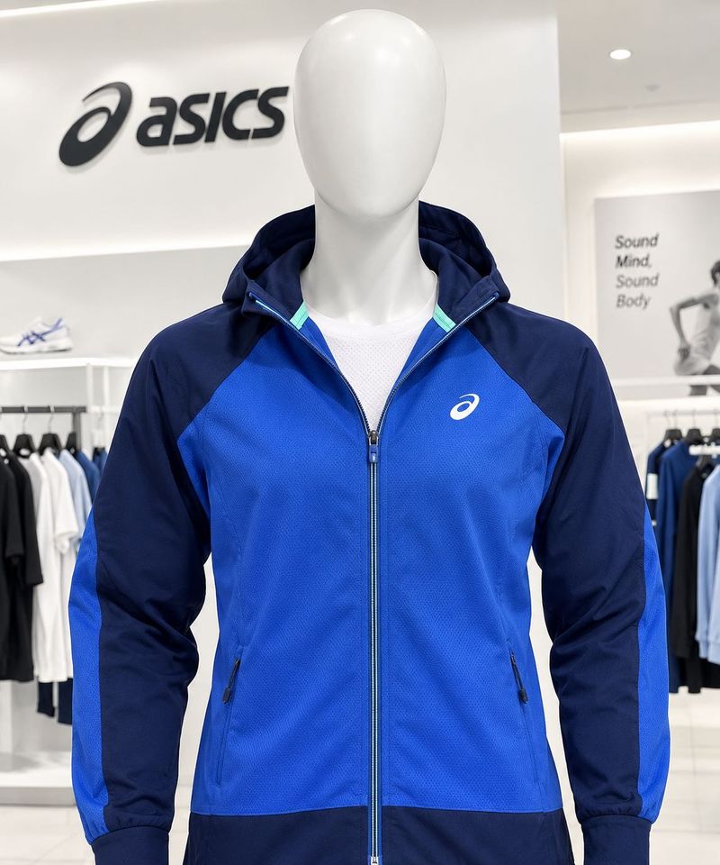 Asics Blue Hooded Track Jacket