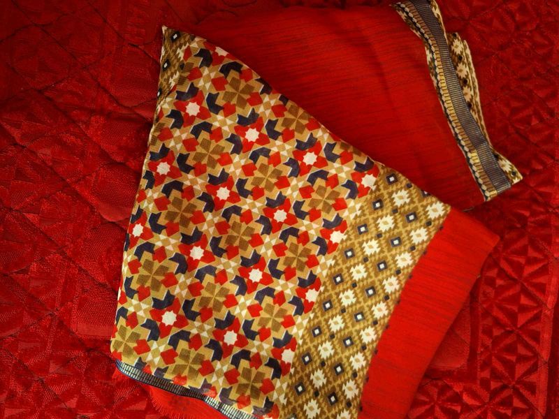 Exquisite Indian Saree with Geometric Print