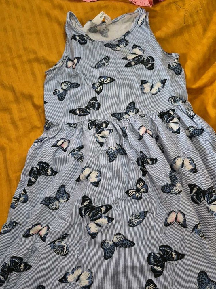 H&amp;M Blue Butterfly Dress