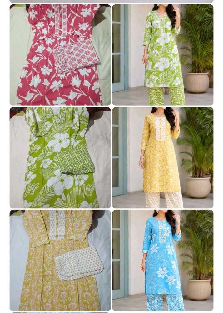 Floral Print Kurta Set and sarees combo