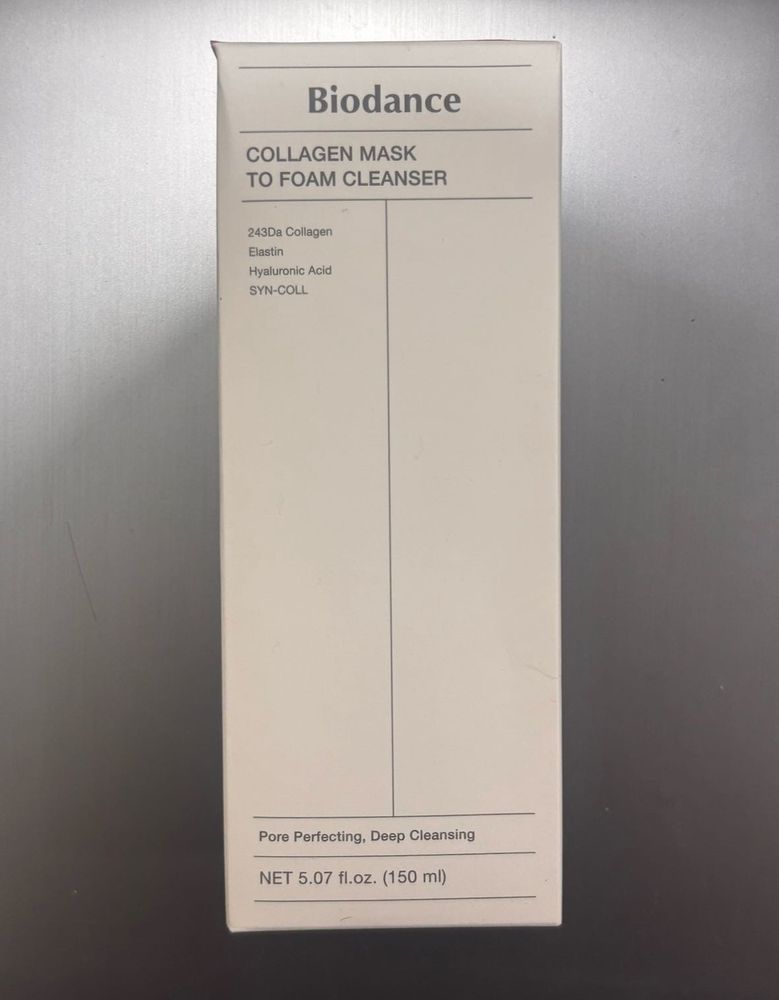 Biodance collagen mask to foam cleanser
