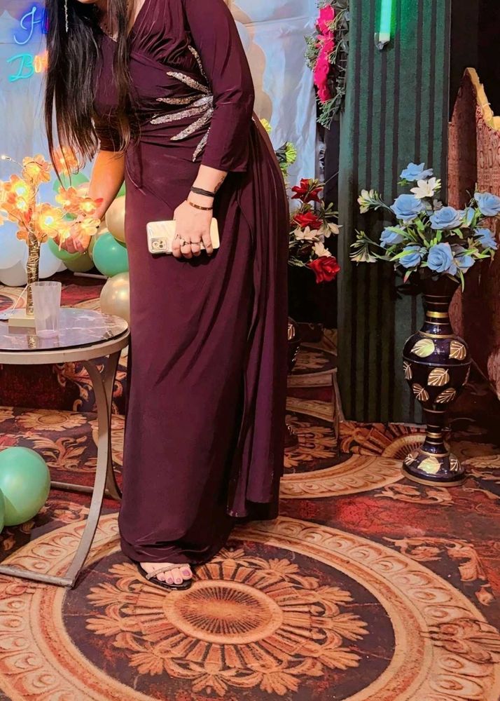 Elegant Wine Colored Gown