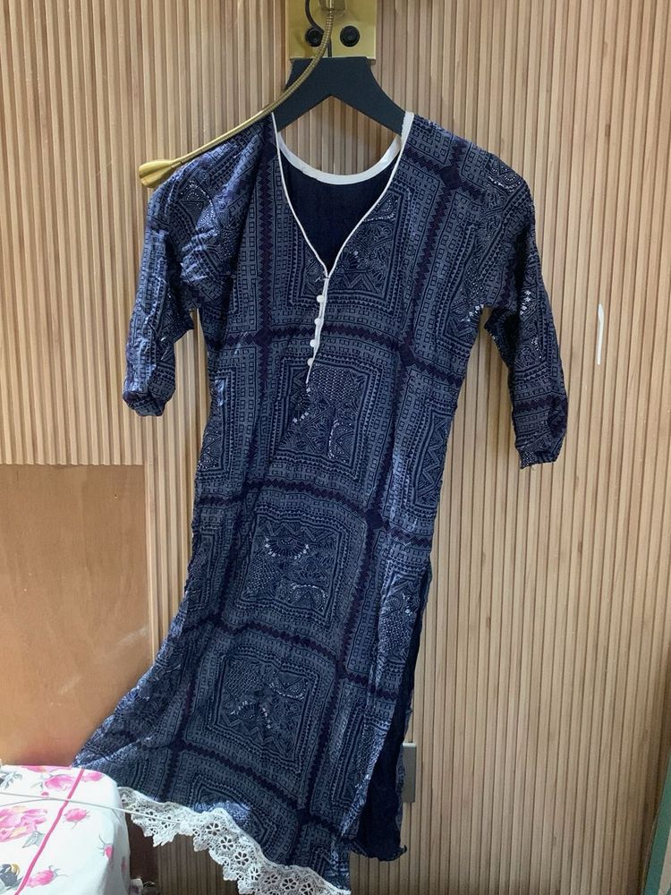 Beautiful Blue Printed Kurta
