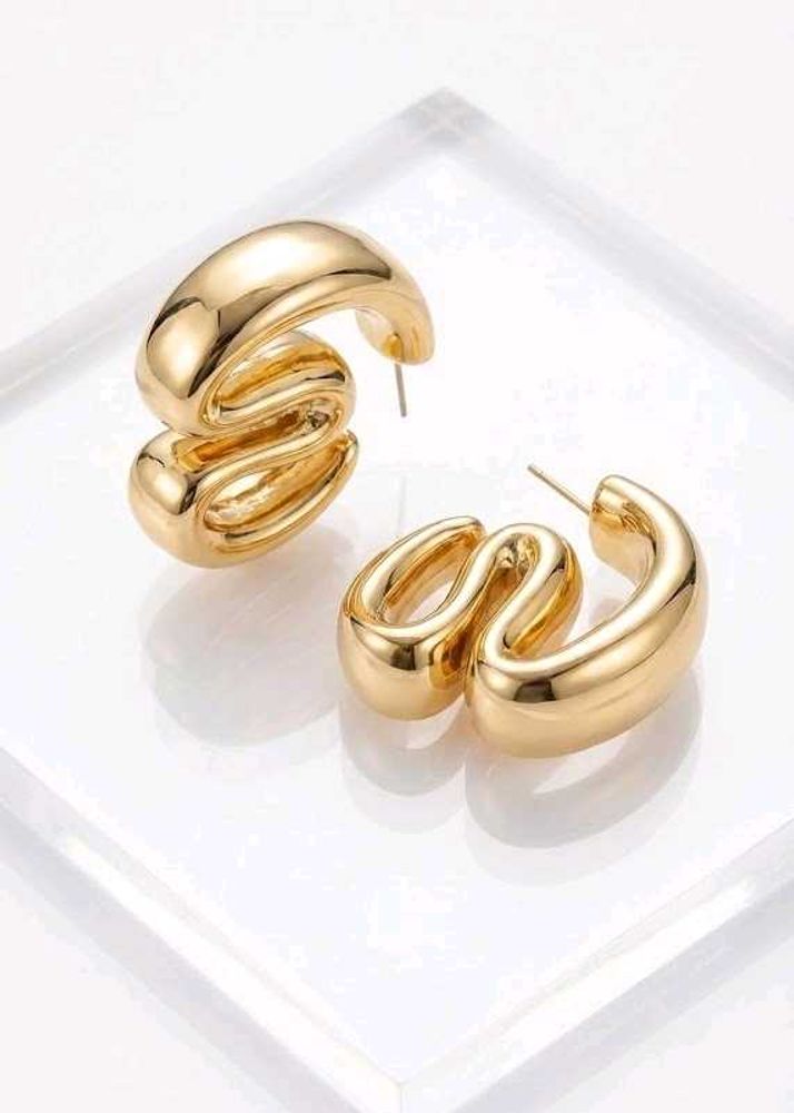 Chunky Gold Statement Earrings😍New✅️