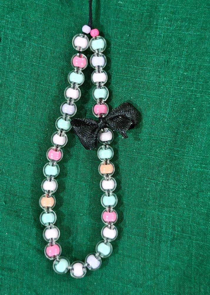 Cute Beaded Phone/Bag Charm With Ribbon Bow