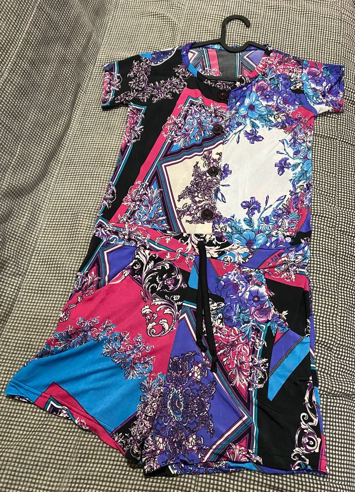 Stretchy Playsuit Multi Colour