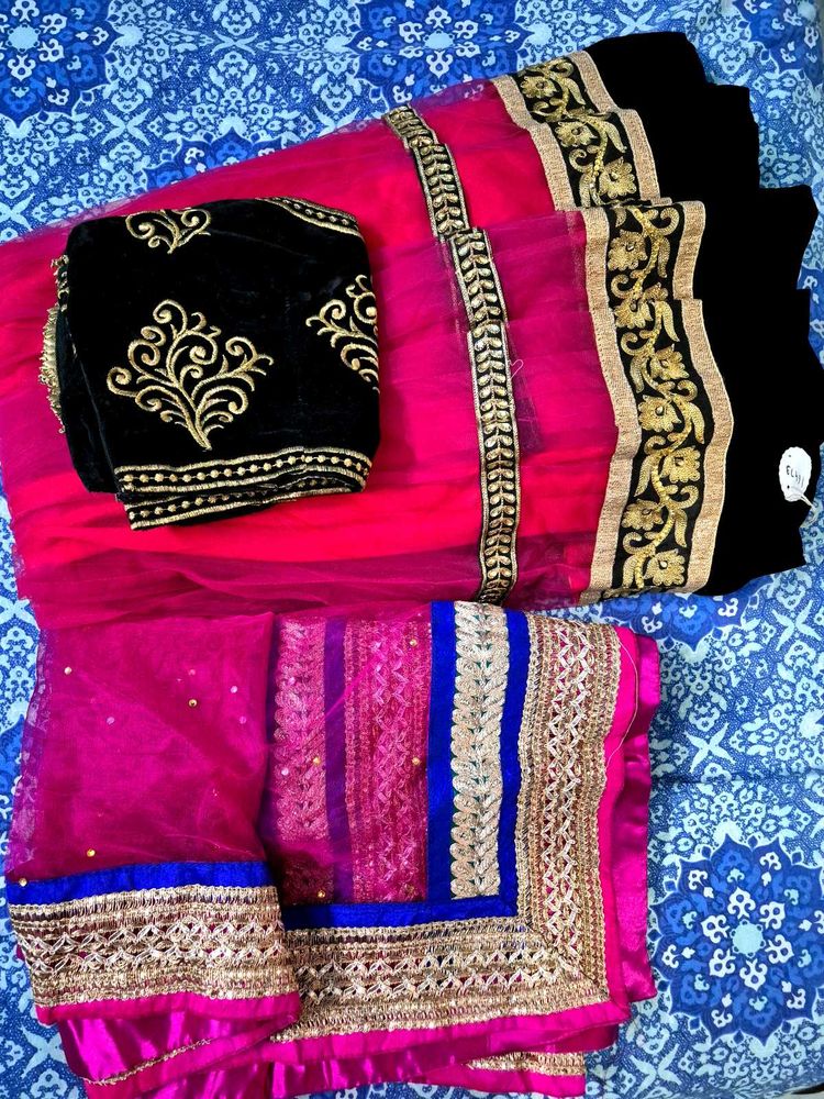 Gorgeous Pink Lehenga Skirt with extra Dupatta