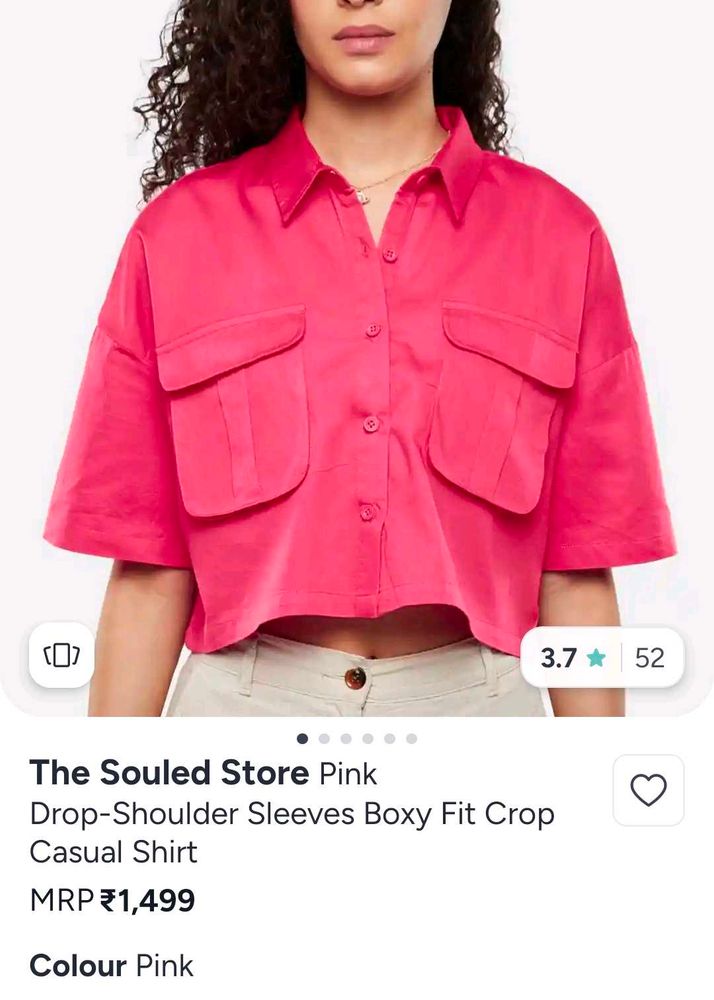 The Souled Store Boxy Crop Shirt