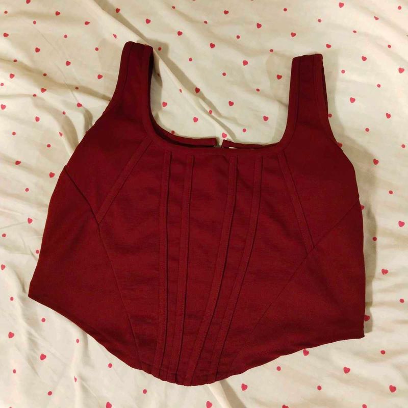 Red Corset Style Tank Top