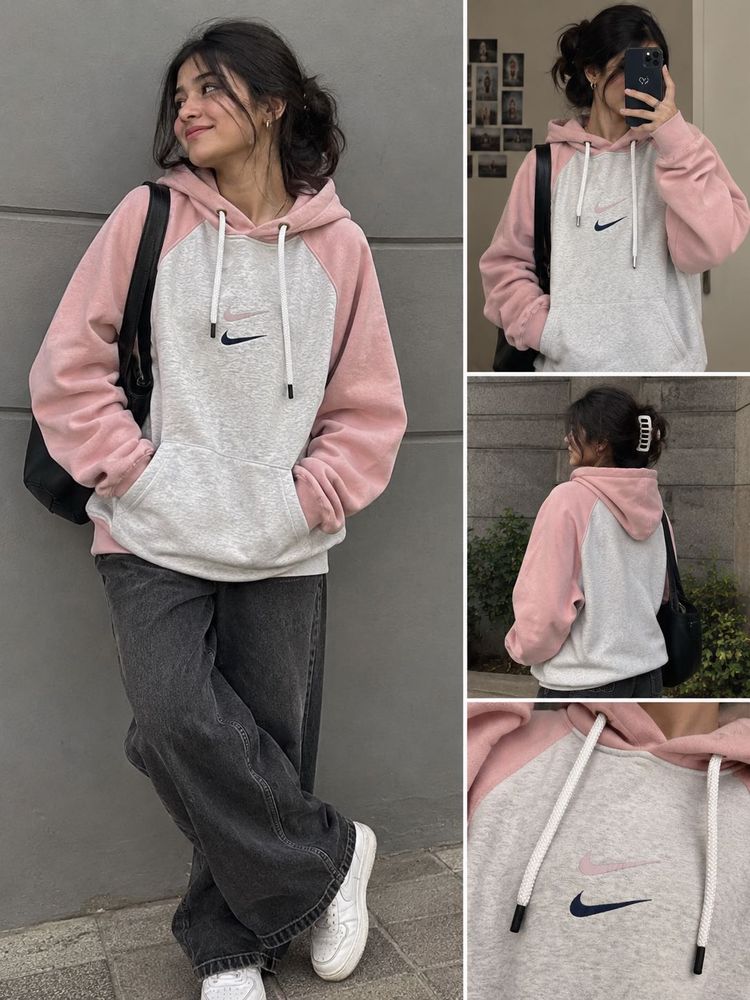 Nike Baby Pink Colorblock Hoodie