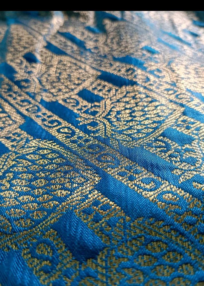 Blue and Gold Woven 2 piece Fabric