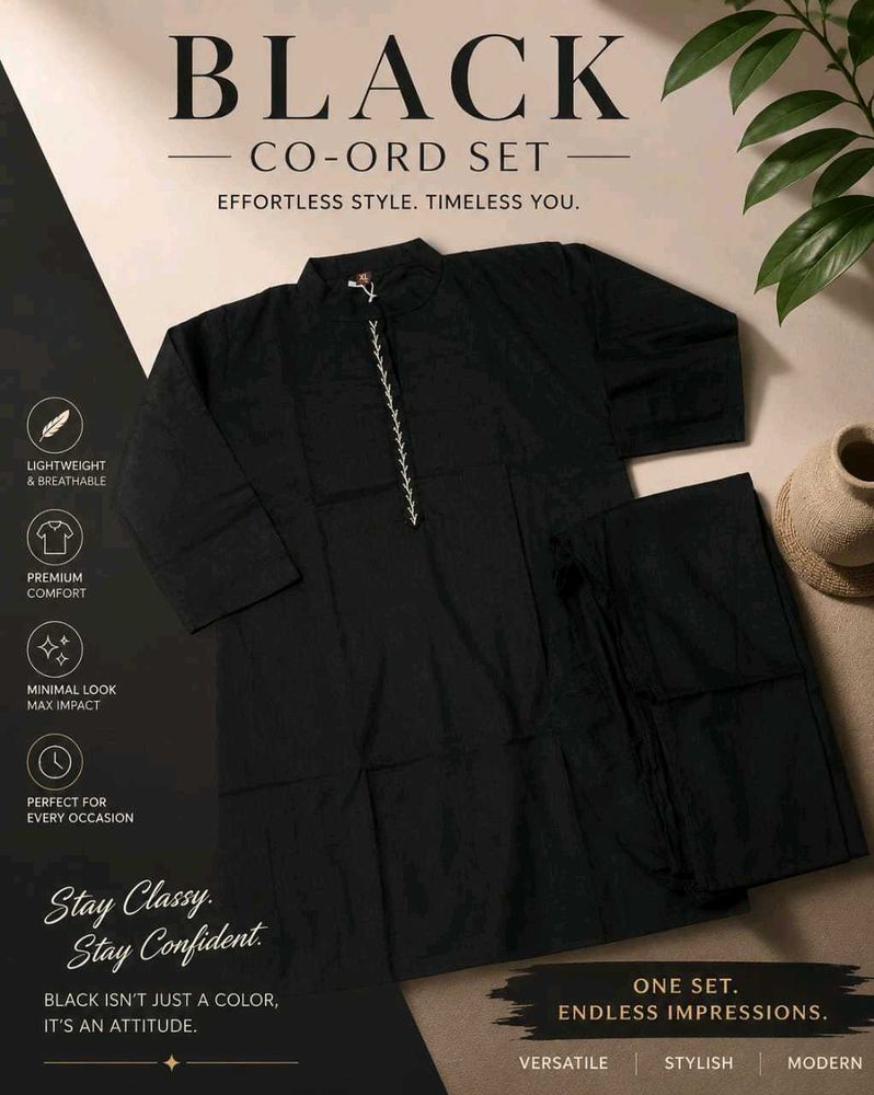 Men's Black Co-Ord Set