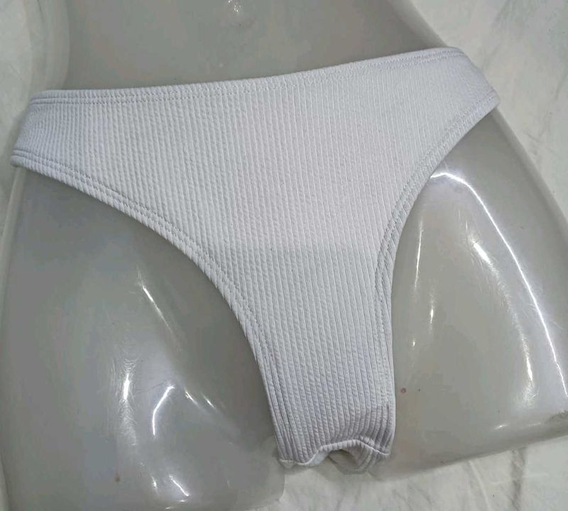 💙 White Ribbed Bikini Bottom