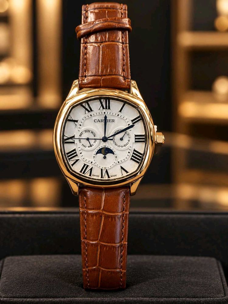 Cartier Men's Watch PREMIUM QUALITY LEATHER WATC