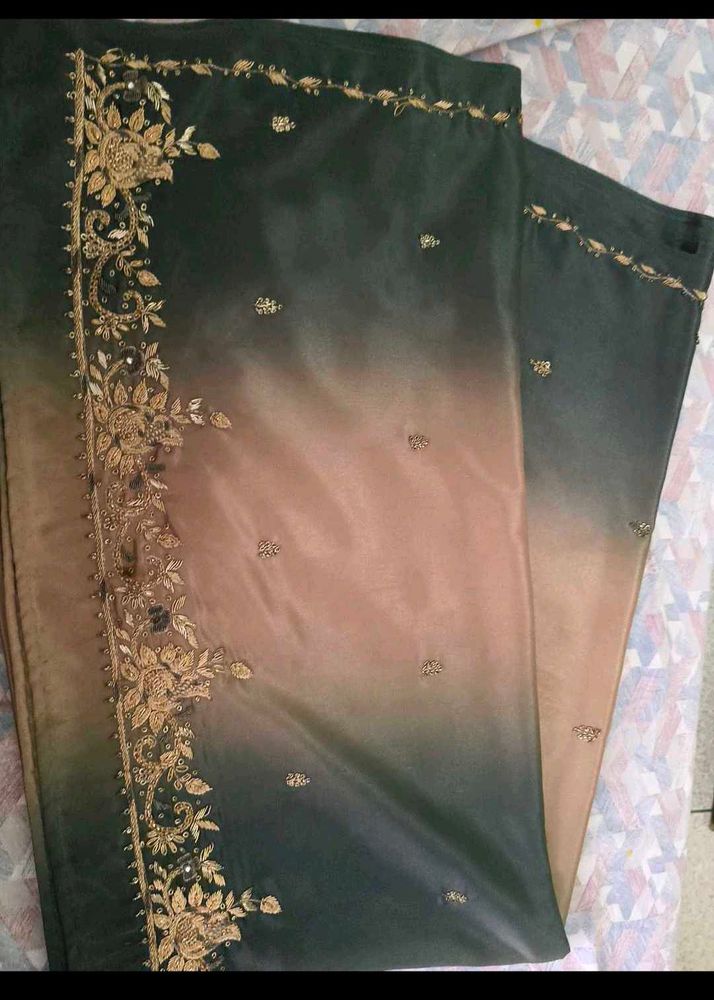 Embroidered Ombre Saree