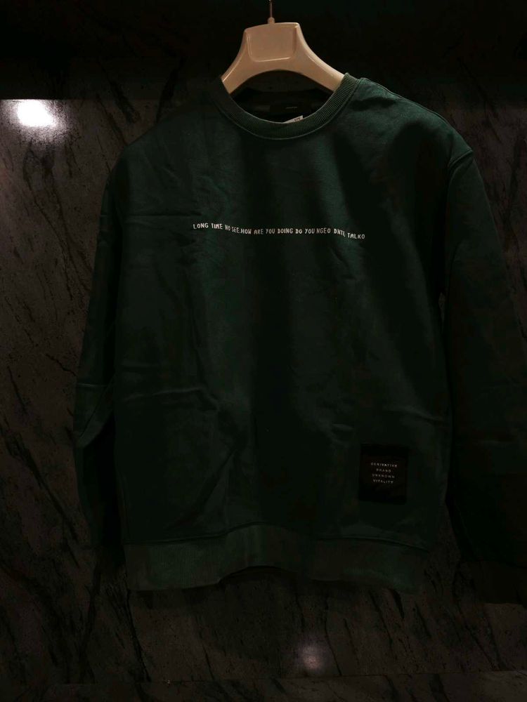 Green Graphic Print Sweatshirt