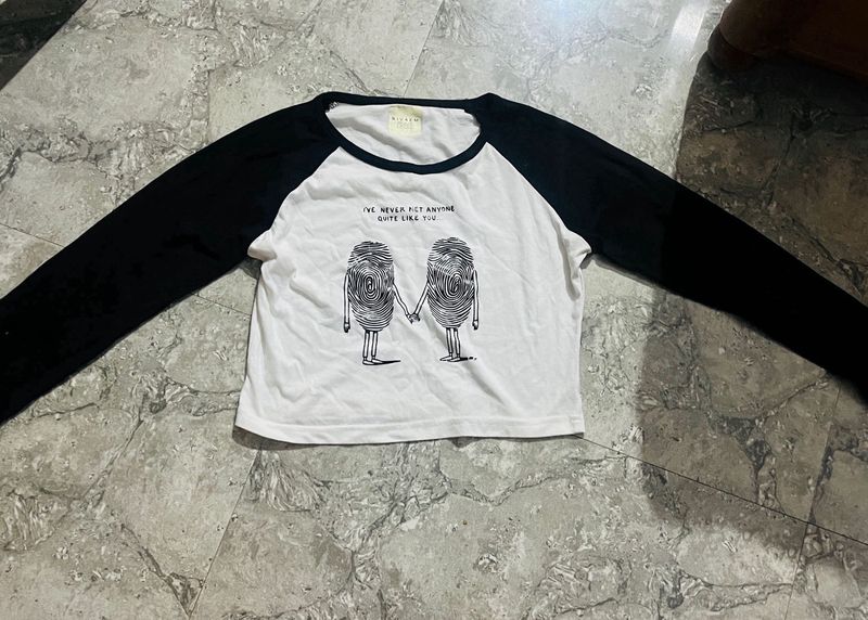 Cute Fingerprint Graphic Long Sleeve Top